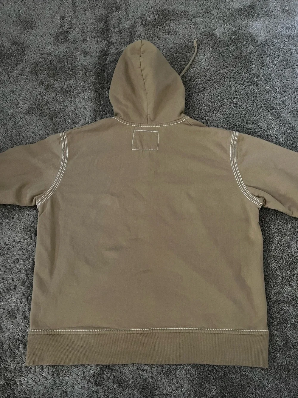 Vintage True Religion Distressed Faded Brown Zip Hoodie Men Size XXXL